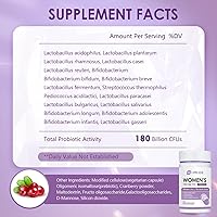 Vista 2 de OMOGS 2PCS Women's Probiotic 180 Billion CFUs 18 Strains, with Prebiotics, Cranberry Extract, D-Mannose & Digestive Enzymes, for Digestive,Immune