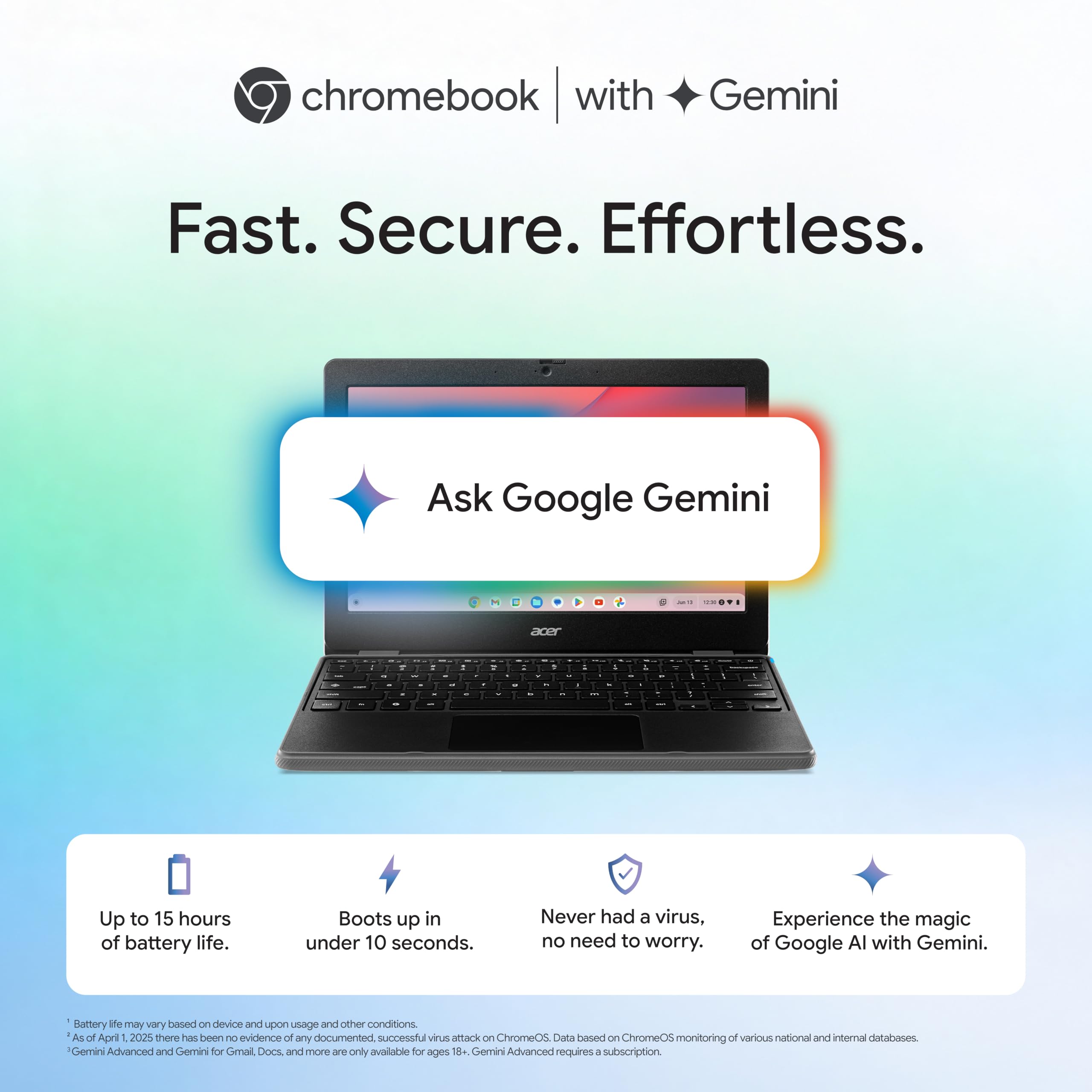 Acer Chromebook, MediaTek Kompanio 540 Octa-Core Processor, 4GB RAM, 64GB eMMC, Full HD, 11.6"/27.94cm Display, Chrome OS, Black, 1.2 KG, C725, Arm Mali G57 Graphics, WiFi 6E Laptop — Amazon image 15