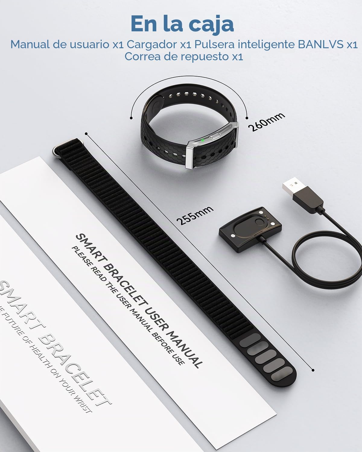 Pulsera de Actividad sin Pantalla Hombre Mujer, Smart Band con Análisis de IA, SpO2, Pulsómetro, Sueño, 120+ Modos Deportivos, Calorías, IP68 Podómetro, Pulsera Inteligente sin Suscripción, Negro