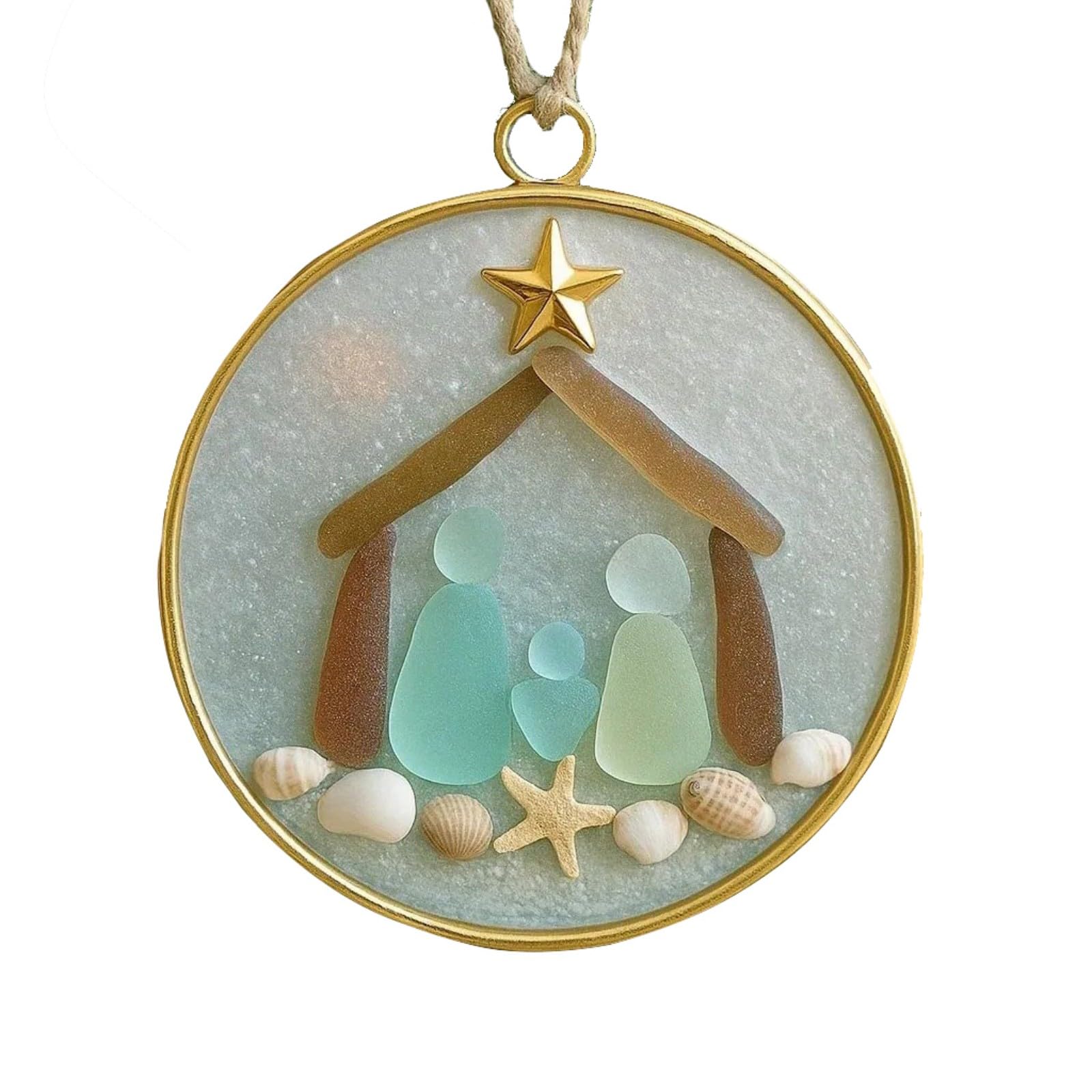 Qusinfc Christmas Tree Nativity Scene Hanging Ornament Coastal Holiday Accent Religious Christians Christmas Tree Ornament