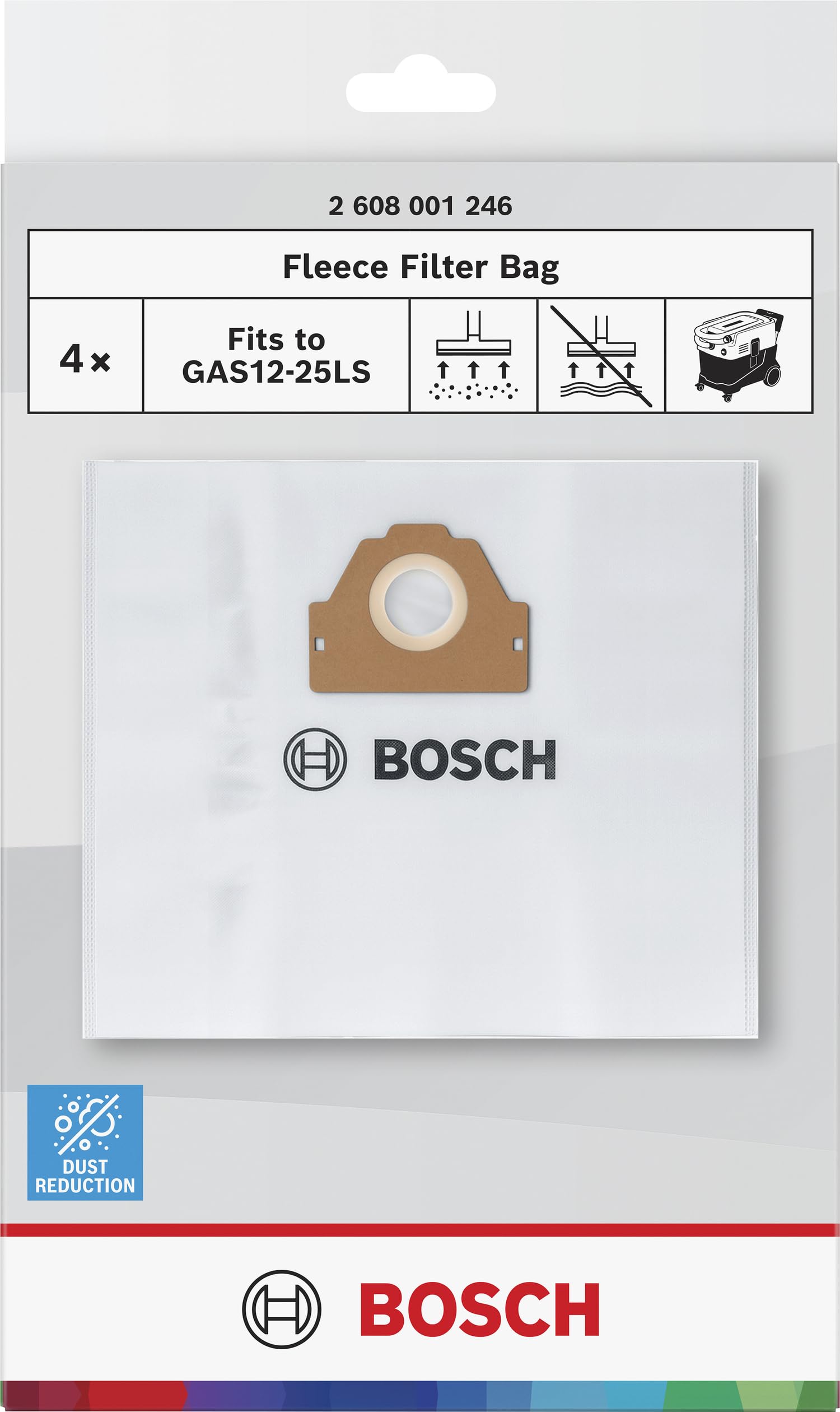 Bosch 4x Vliesfilterbeutel für Staubsauger (Länge 550 mm,)