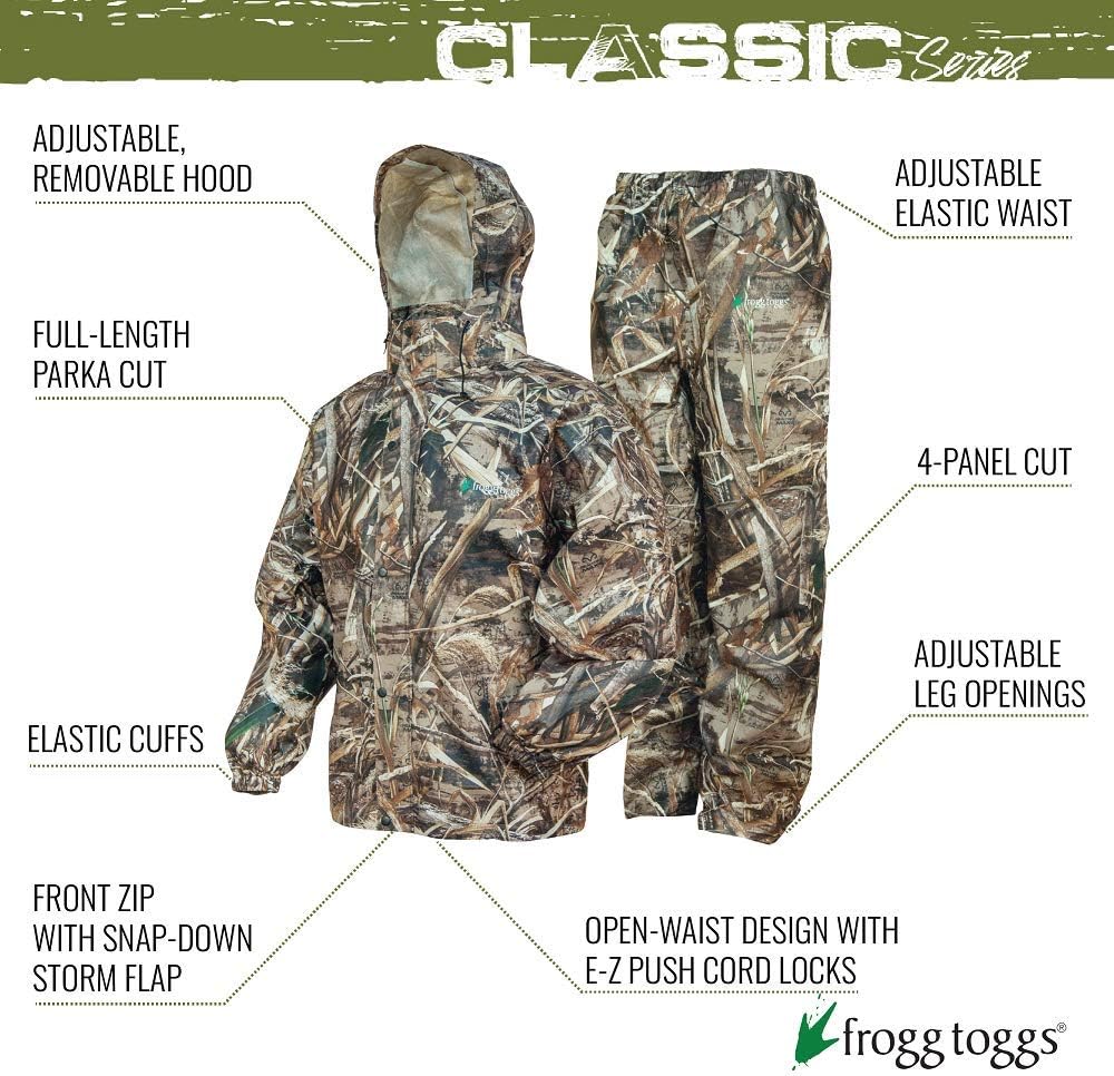 FROGG TOGGS Men's Classic All-Sport Waterproof Breathable Rain Suit Mossy Oaks Infinity Medium