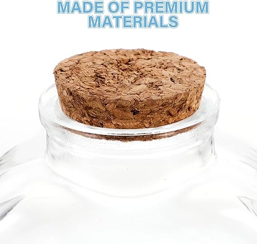 Miniatura 4 de Recipiente de vidrio con tapa, 2 frascos de vidrio en forma de corazón con tapón de corcho, botellas de mensaje a la deriva de deseos de bricolaje