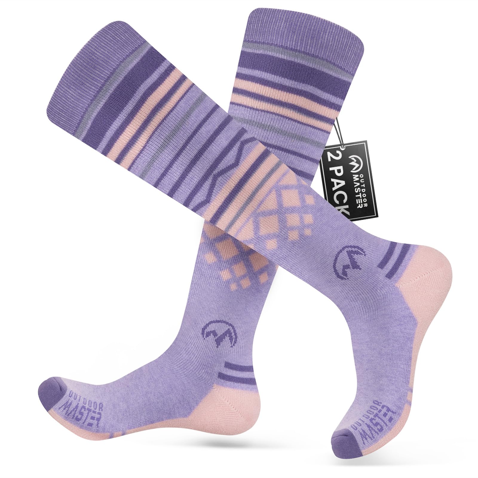 OutdoorMaster Merino Wool Ski Socks for Men & Women, Unisex Thermal Winter Warm Snowboarding Socks for Cold Weather