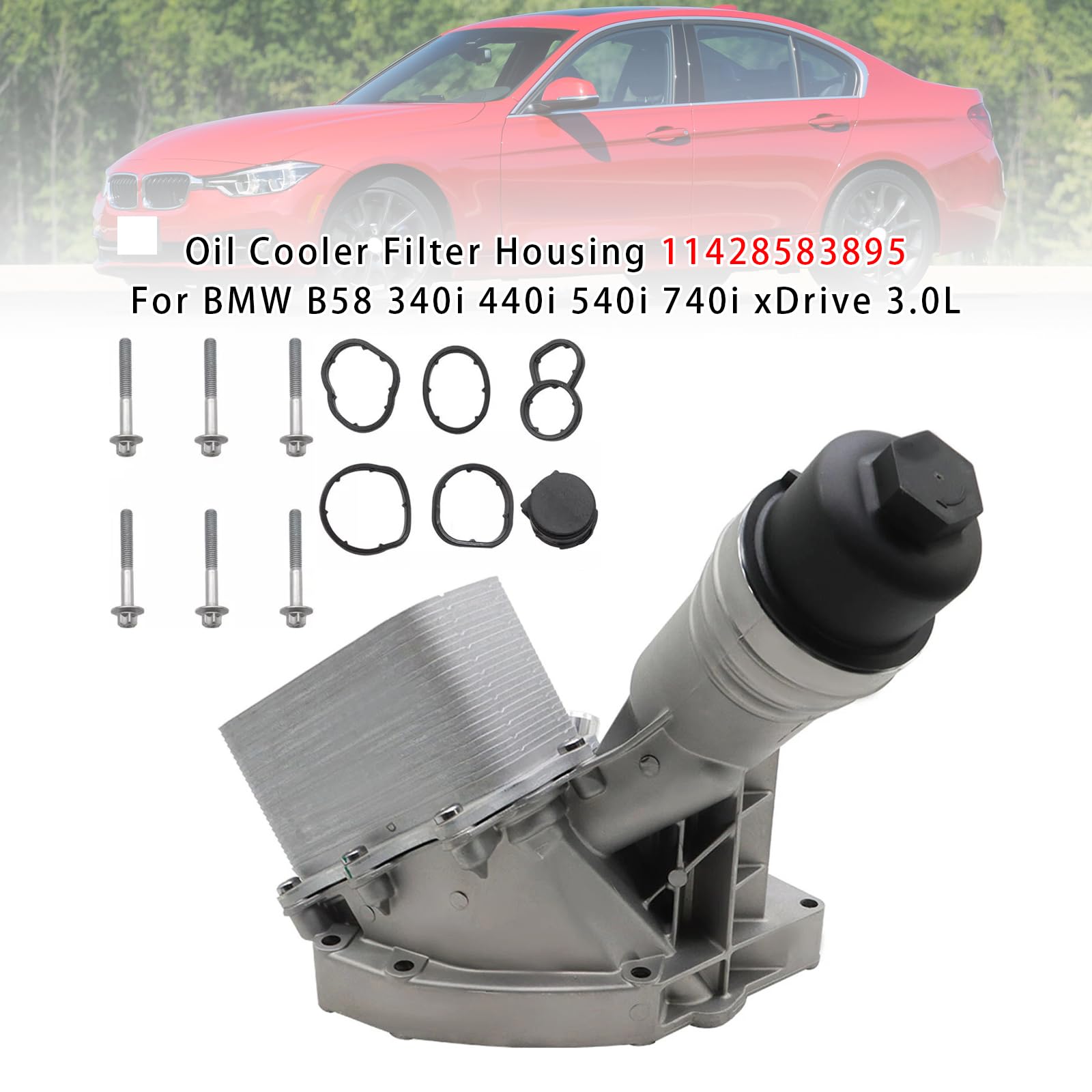 MAD HORNETS Oil Cooler Filter Housing 11428583895 Passend für BMW B58 340i 440i 540i 740i xDrive 3.0L