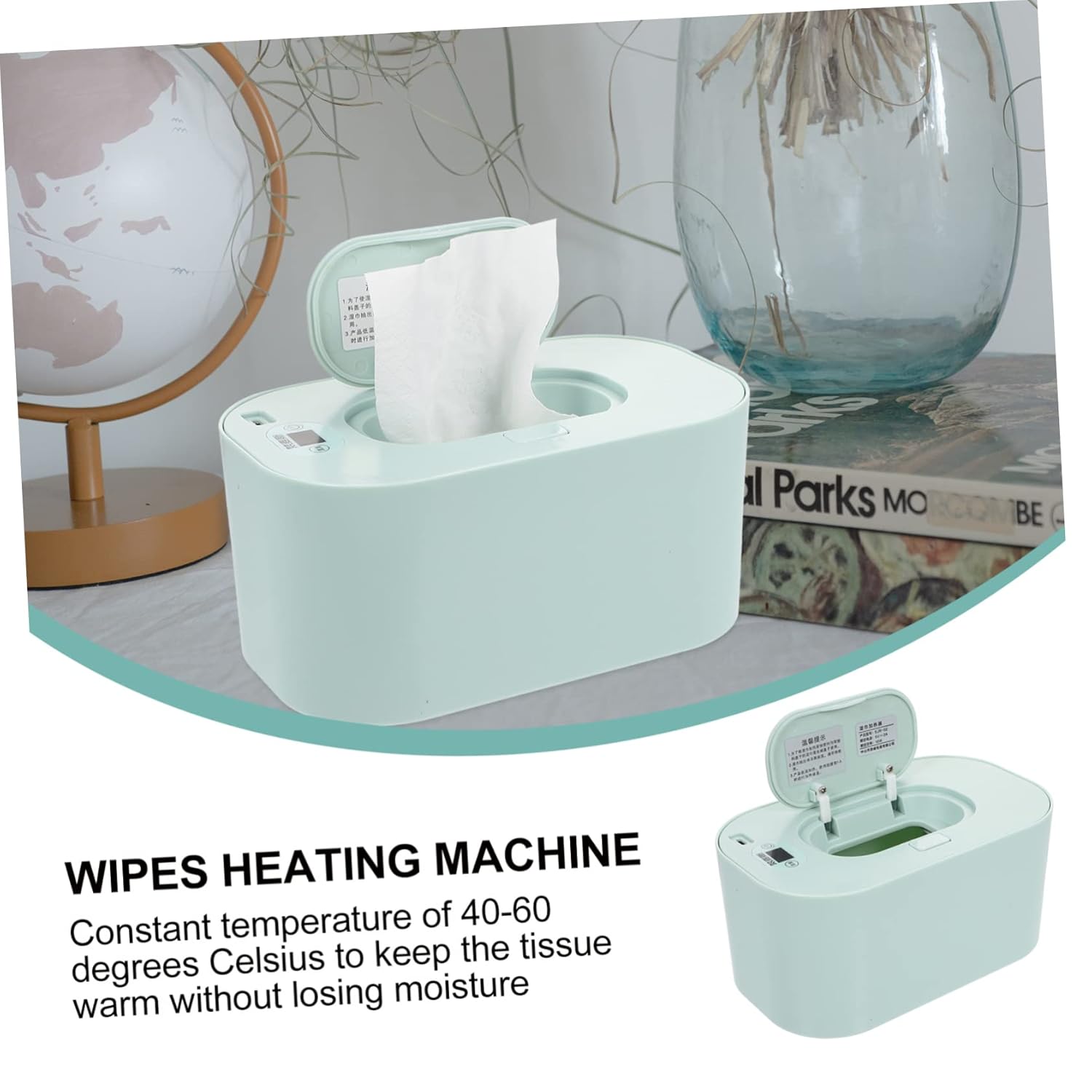 VICASKY 1set USB Portable Wipe Warmer and Dispenser for Travel Keeps Wet Wipes Warm and Moist for Diaper Changes The Go Efficient Energy-Saving Design