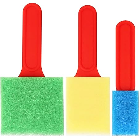 Herain 3Pcs Size Foam Paint Brushes, Sponge Brush, Paint Brush, Foam Brushes for Painting, Sponge Dyeing Brush for Kids Painting Crafts and DIY, Painting Tools Foam Brush (3PCS)