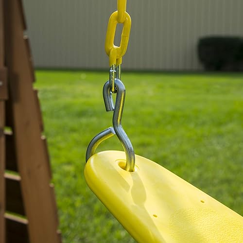 Miniatura 9 de Swing-N-Slide WS 4771 - Juego de asiento de columpio de alta resistencia para exteriores con cadenas revestidas y eslabones rápidos, color azul,