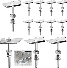 12 Pieces Plasterboard Plugs Large Weight, M8 x 100mm Screws for Drywall, Made of Galvanized Carbon Steel, Ceiling Hooks, Ceiling Hook for Walls and Ceilings