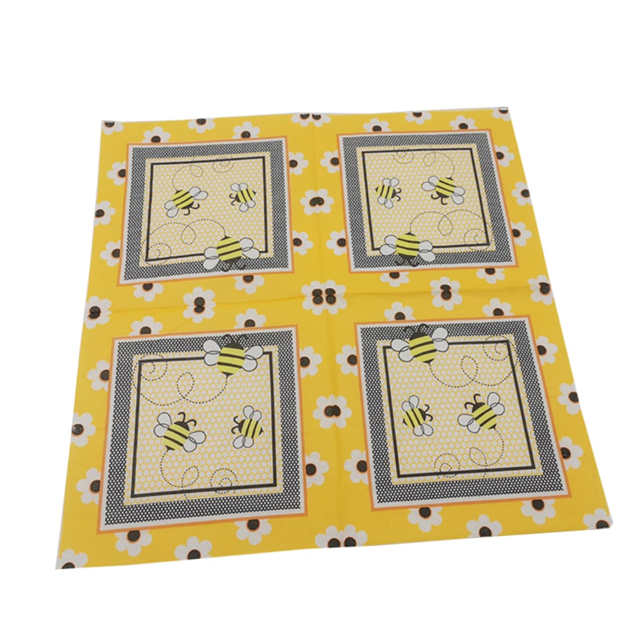 Servilletas 100 Piezas de Pulpa de Madera de Papel Estampado de Abejas de Colores Color Aleatorio para Fiesta Suministros para Cumpleaños y Banquetes
