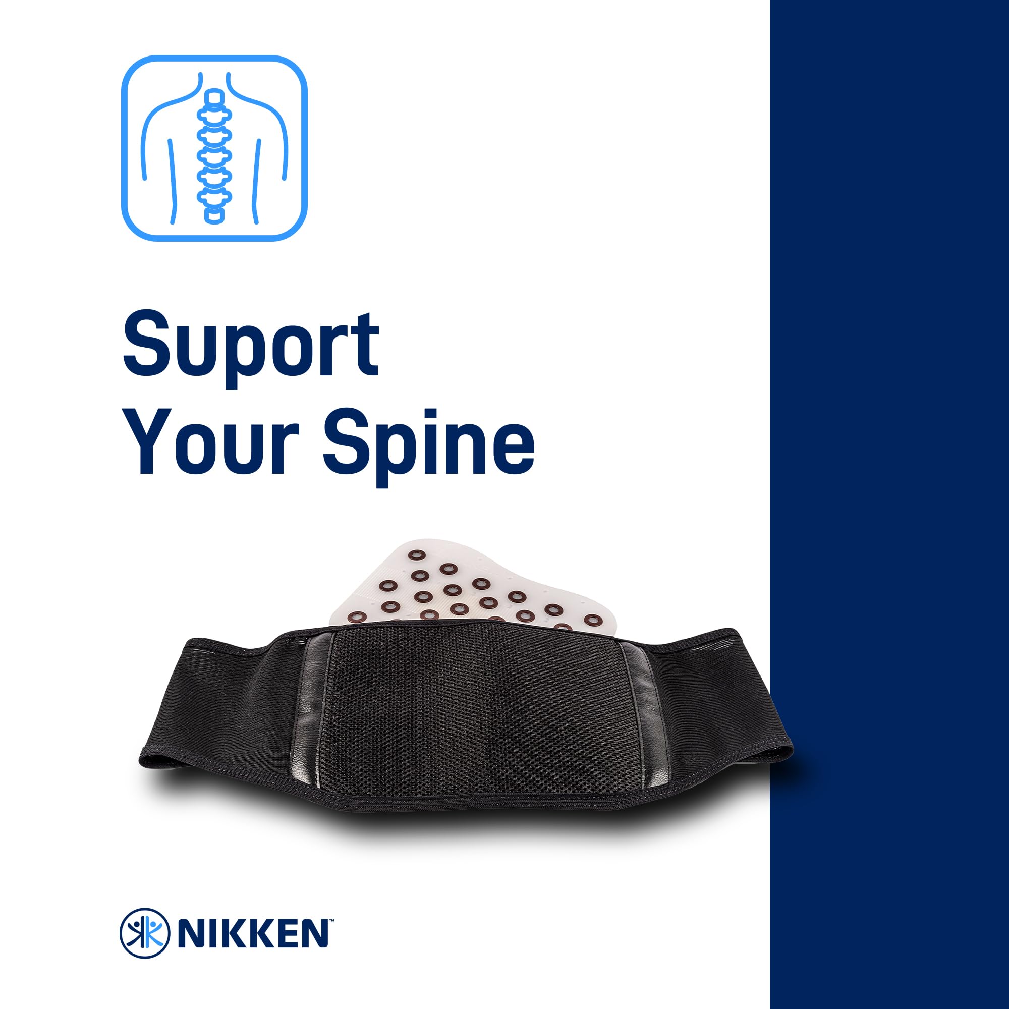 Nikken - KenkoTherm - Back Belt - XL | Orthopedic Design Flexible Support Adjustable Closures Back Pocket For Kenko MagFlex Hand Washable product thumbnail 4