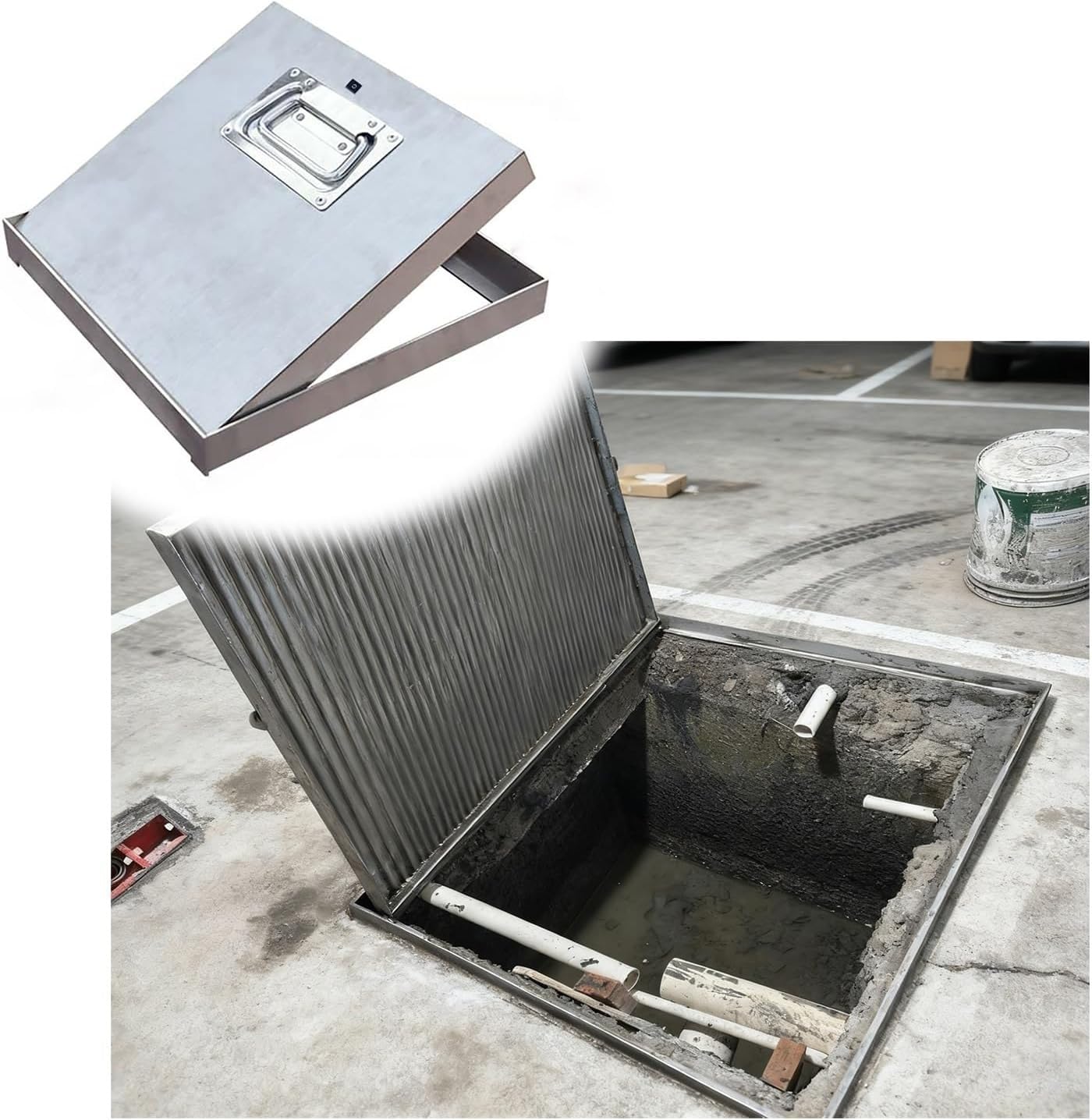 Cubierta de caja de fusibles de acero inoxidable general con cerradura y asa, personalizables, empotrables (20 x 49 pulgadas)