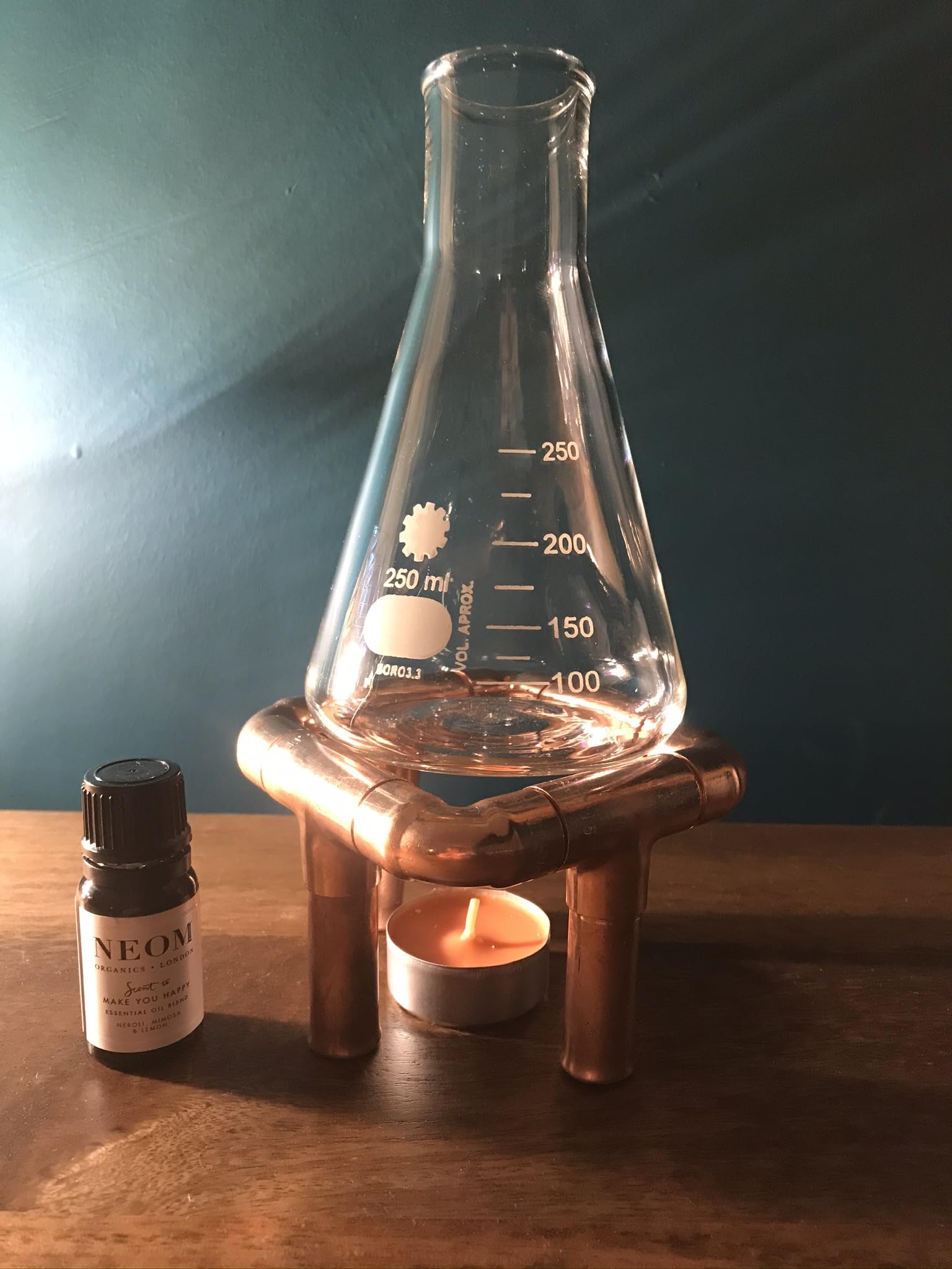 Mabel & Ivy Copper Stand Oil Diffuser Burner Lab Flask Science Apothecary