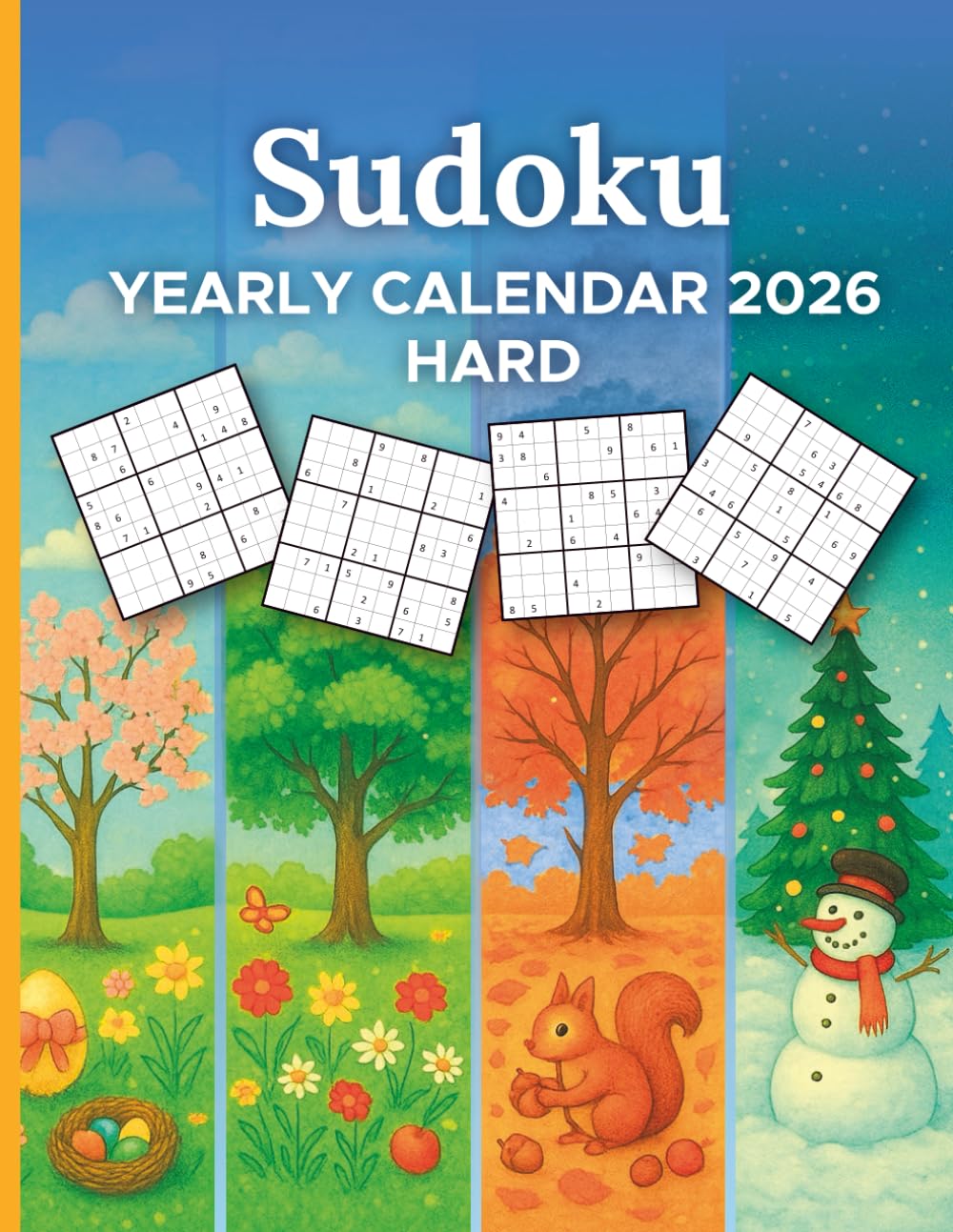 Sudoku Yearly Calendar 2026 Hard: Sudoku puzzles for adults and seniors featuring 365 dated Sudokus - For Expert Players