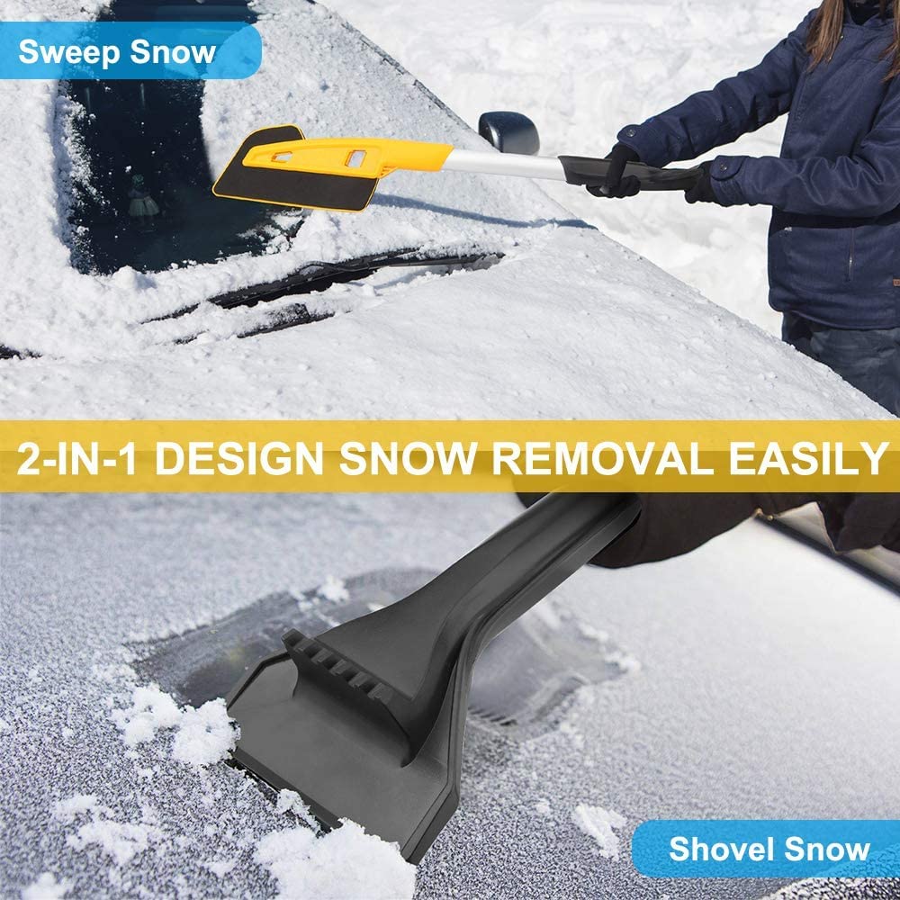 XMING Raschietto di ghiaccio, raschietto di ghiaccio for auto 2-in-1 con scopa, spazzola di neve, spazzola di neve, spazzola di neve, spazzola di neve, raschietto for auto for auto, SUV, Camion, parab