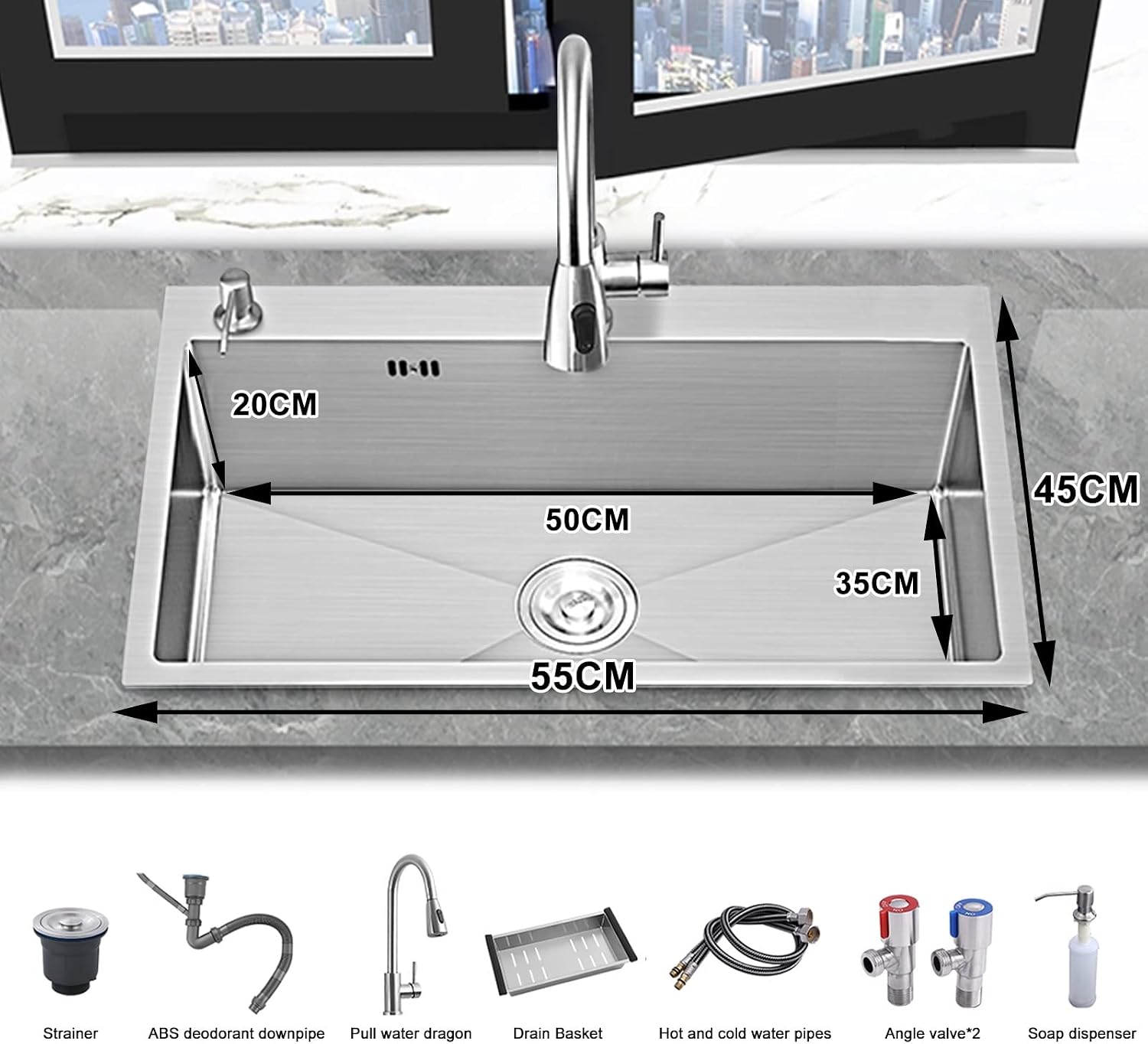 Kitchen Sink Sink Sink Undermount Kitchen Sink Single Bowl Kitchen Sinks Stainless Steel Kitchen Sink for Kitchen Sink Bar Sink Or Outdoor Sink