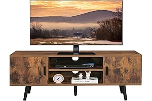 Iwell Rustic Brown TV Stands: Stylish and Sturdy for 55-Inch TVs