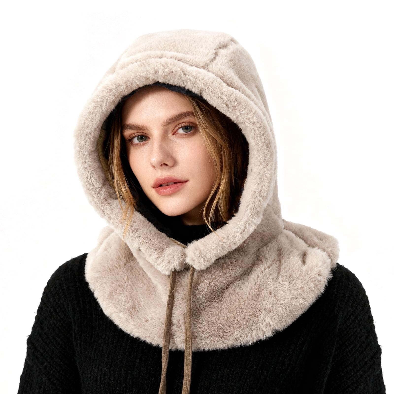 TAGVO Invierno Pasamontañas Termico Mujer, Capucha Polar Prueba de Viento Caliente Capucha Bufanda, Cálido Sombrero Calentador de Cuello, Multifuncional Gorro Invierno para Frío Esquí al Aire Libre