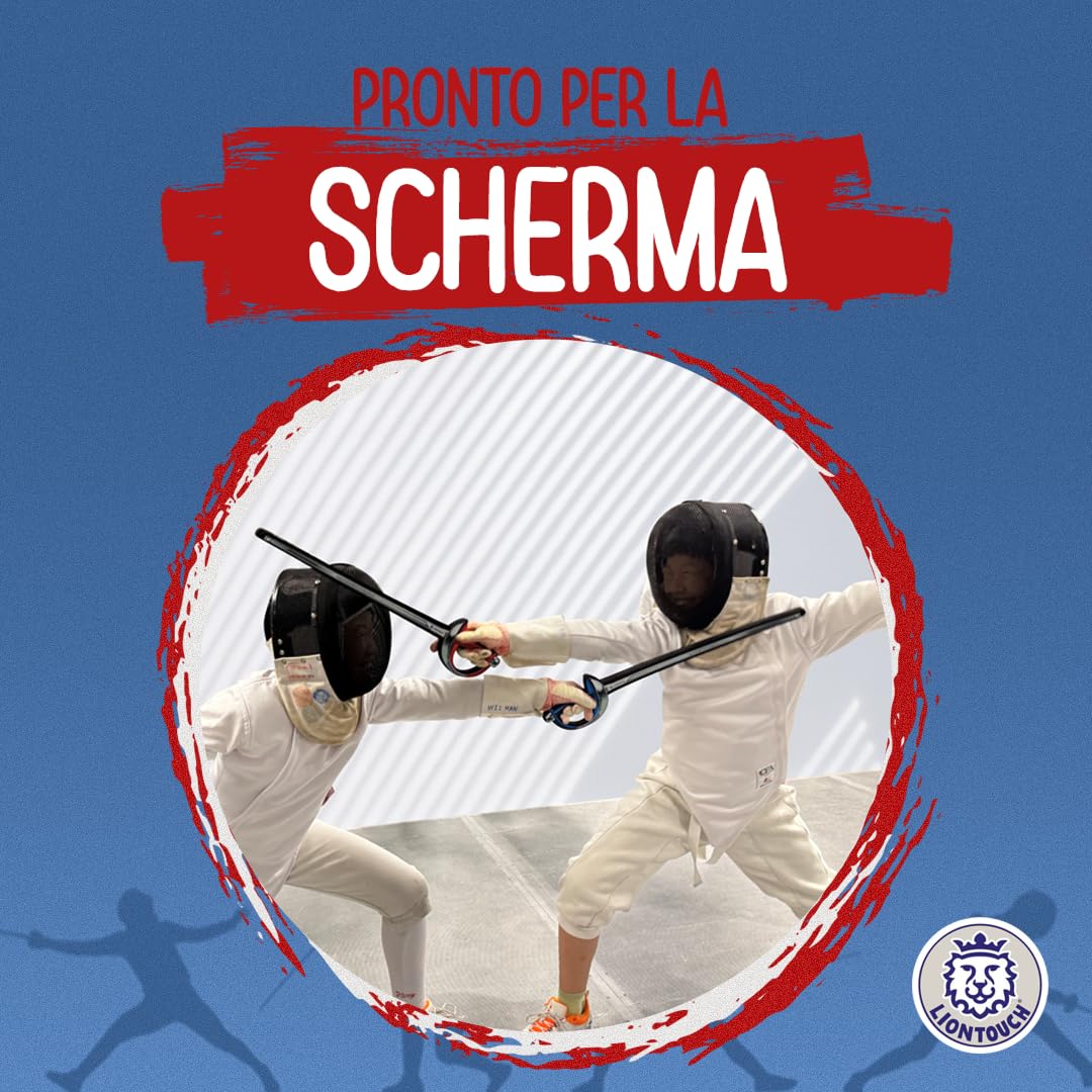 Liontouch - 2 Sciabole da Scherma Blu/Rossa |per Ragazzi/e da 3 + | Giocattolo in Gommapiuma, Design Realistico | Introduzione Sicura Divertente alla Scherma e Arma da Pratica per Giovani Schermidori