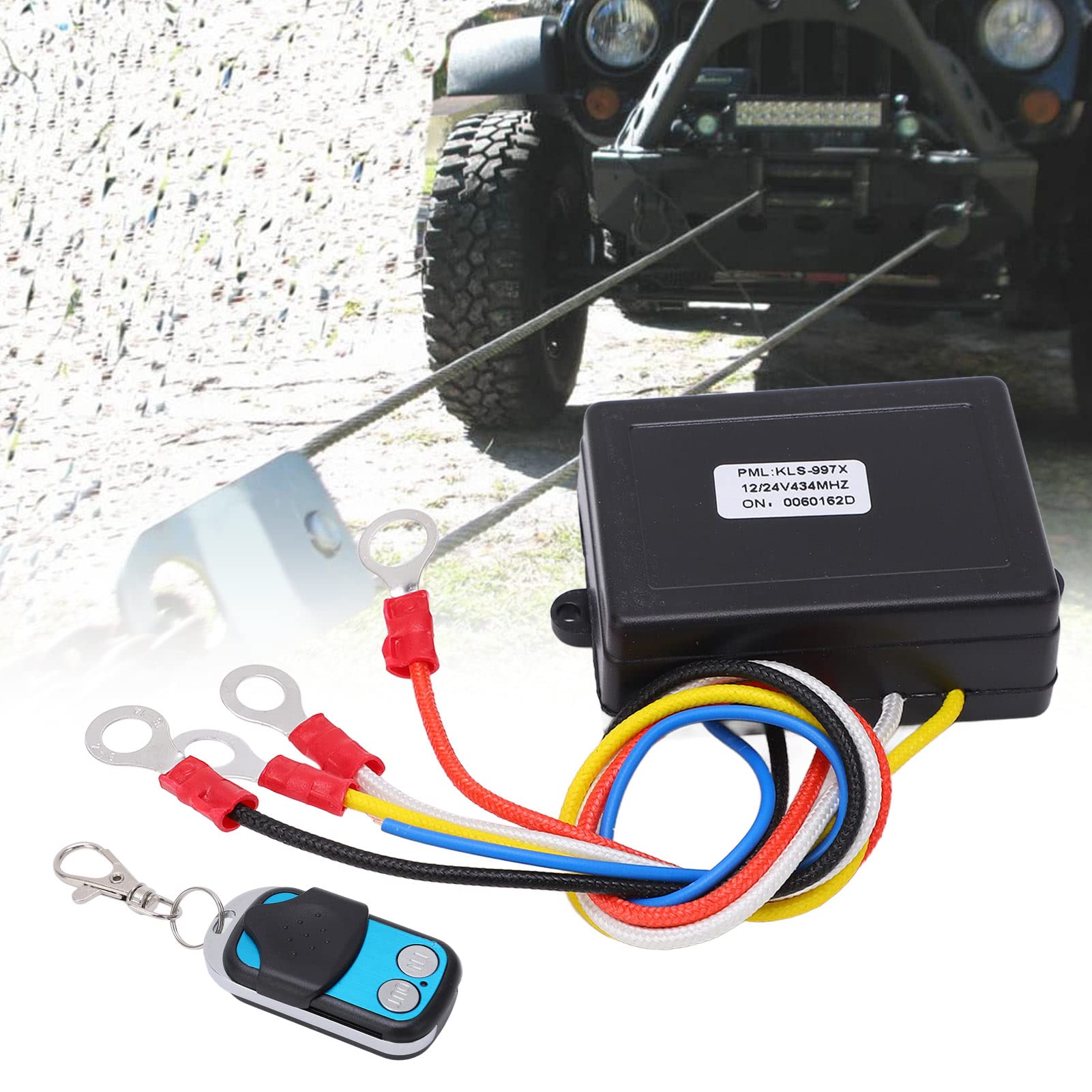 KIMISS Winch Remote Control Kit, 75ft Winch Remote Control Switch 434MHZ Receiver 12V 24V Universal for Car SUV Truck
