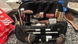 THE VERTI-Vertical Waterproof Makeup & Toiletry Bag | 23-Pocket Organizer with Upright, Fold-Down Design for Skincare, Toiletries & Essentials (Sandstone)