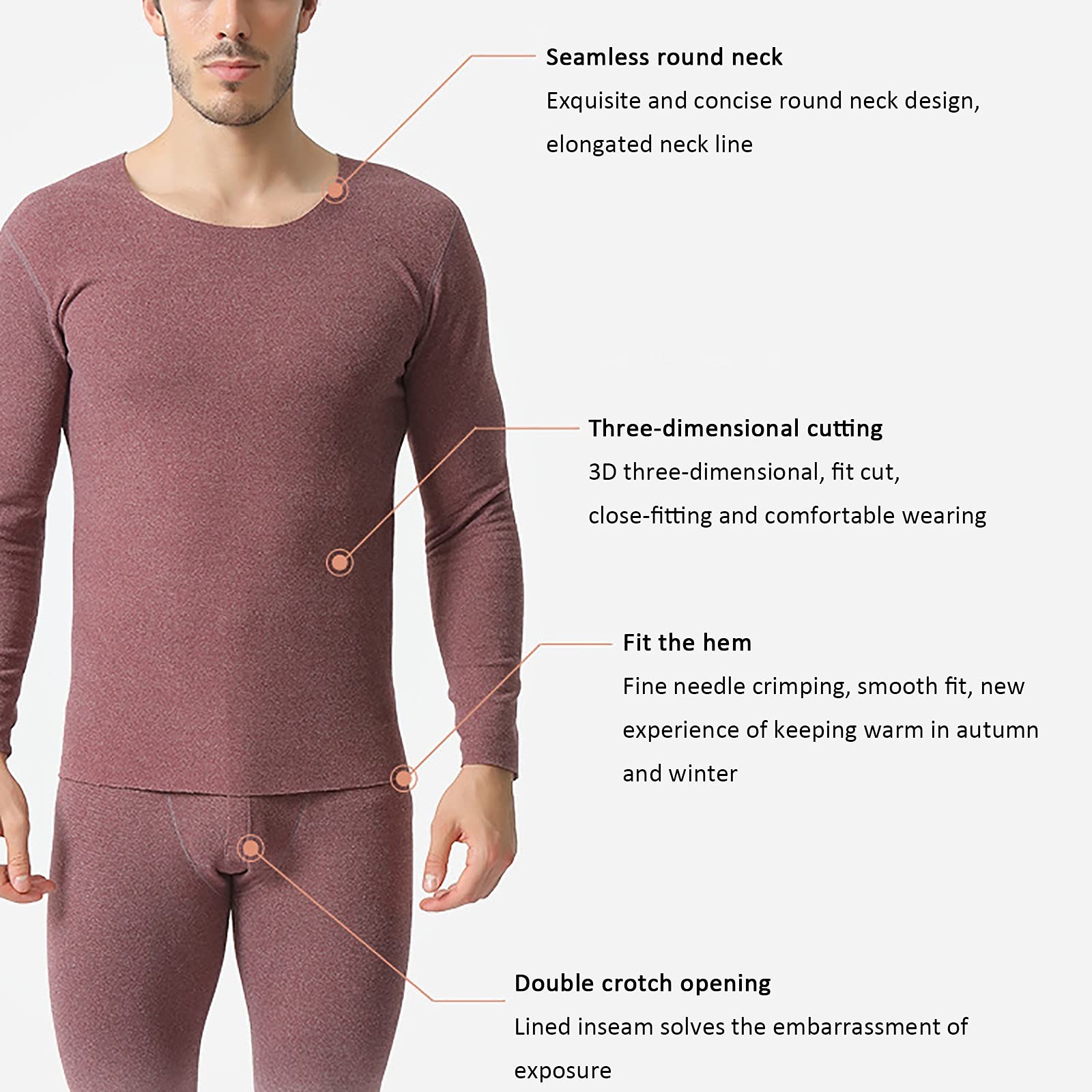 G&F Męska bielizna termiczna, zestaw bielizny bazowej, górne i dolne, cienkie, długie, miękkie i lekkie (kolor: szary - C, rozmiar: 3XL)