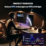 [2 Pack] 24 Inch Magnetic Hanging Computer Privacy Screen Protector for 16:9 Aspect Ratio Widescreen Monitor, Removable Anti Spy Glare Blue Light Filter, 24in Computer Screen Privacy Shield