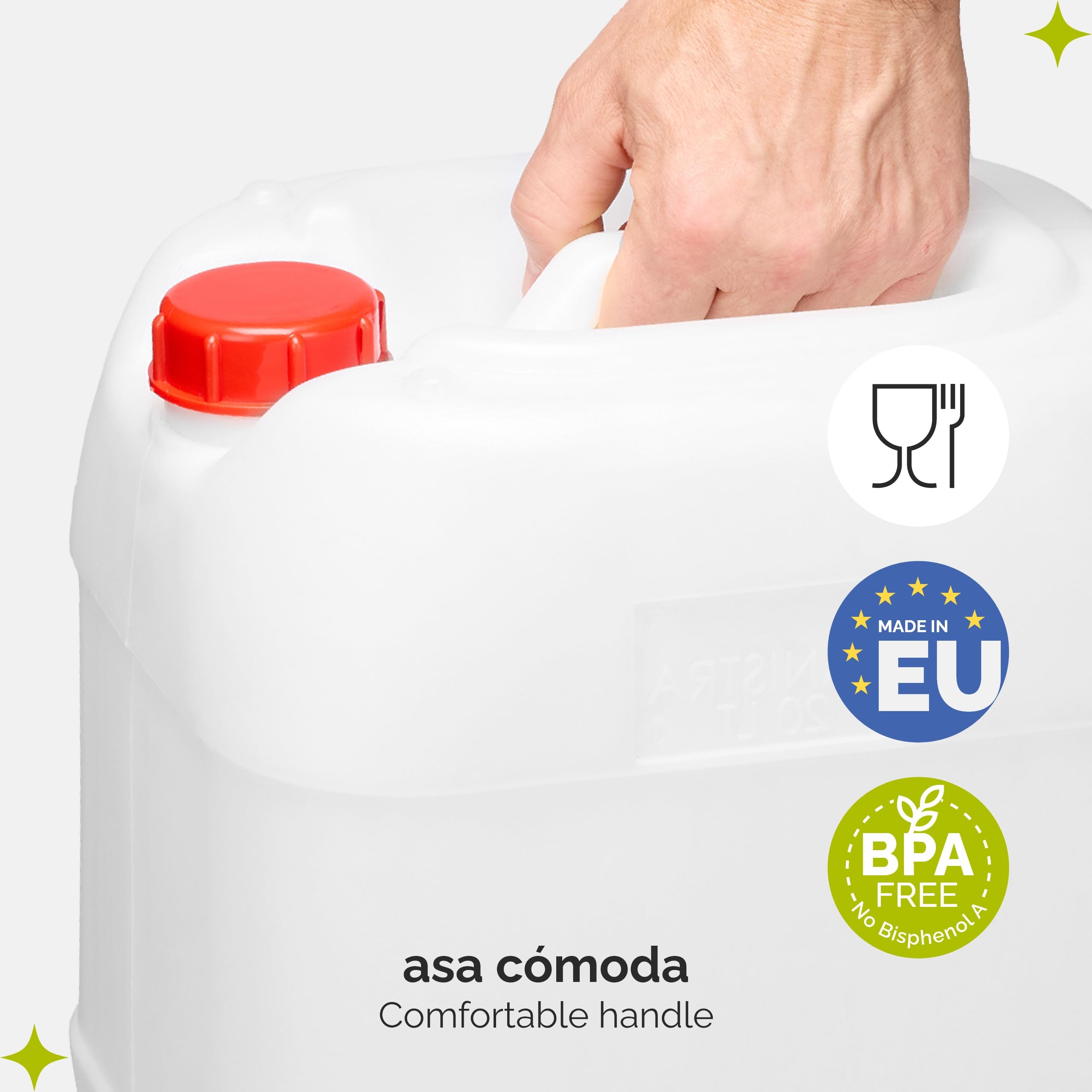 Garronda Garrafa Agua con Grifo sin BPA Bidon 20 litros Depósito de Camping Accesorios Garrafa con Grifo Deposito Agua Camper 2 Pack Blanco GD-0083