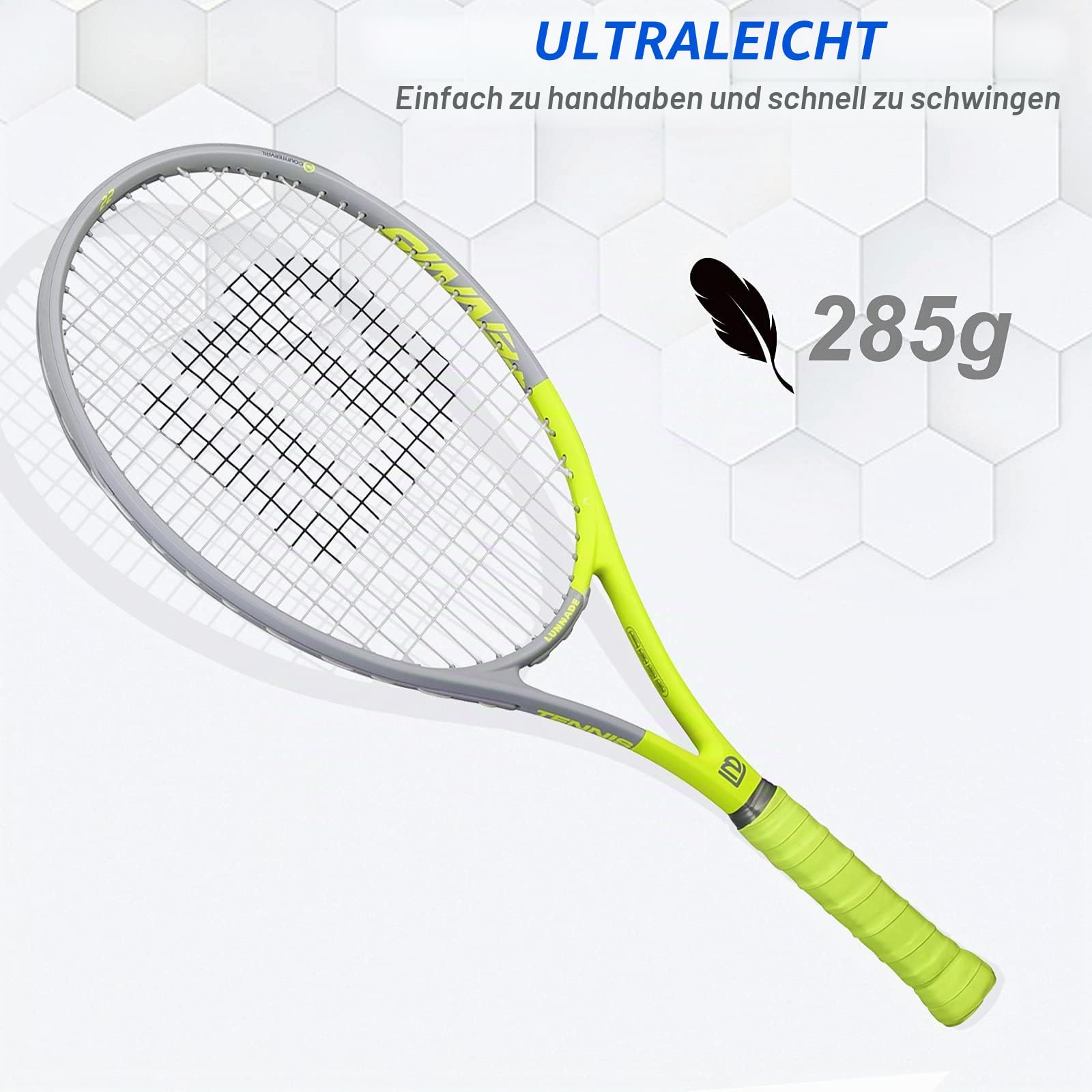 27 Zoll Tennisschläger für Erwachsene, 2 Tennisschläger mit Hülle,Geeignet für Damen Herren Anfänger und Fortgeschrittene