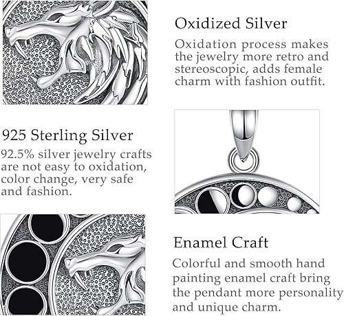 Miniatura 8 de CELESTIA Collares vikingos de plata de ley 925 para hombres y mujeres, martillo de Thorslobo vikingorunas vikingasYggdrasil