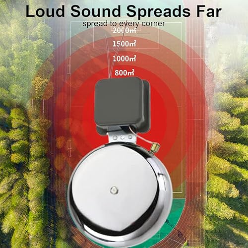 Miniatura 5 de Fielect Campana eléctrica de 6 pulgadas de CA, 220 V, alarma de seguridad de acero inoxidable, alarma de incendio, campana de alarma escolar,