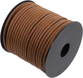 TOYANDONA Cuerdas para Tienda De Campaña: 50 M, 9 Hebras, 4 Mm, Resistente Al Viento, con Cierre De Cuerda para Senderismo, Supervivencia Al Aire Libre Y Emergencias, Color Marrón.