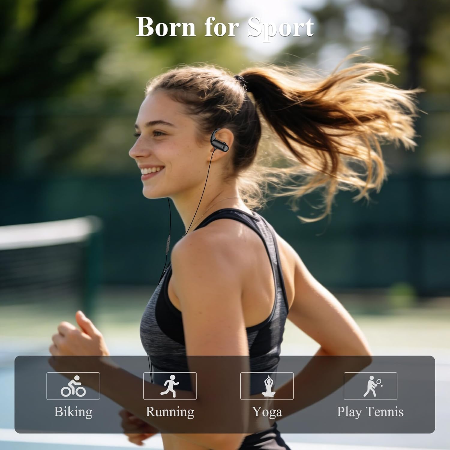 USB C Wired Earbuds with Microphone Over Ear Headphones Volume Control Earphones for iPhone 17 16 Pro 15 Plus/iPad 10th Gen for Google Pixel 10 Pro 8 7 /Android Running Type USB C Sport Headset Black