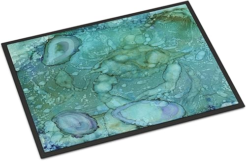 Caroline's Treasures 8963JMAT - Tapete abstracto de cangrejos y ostras, 24 x 36 pulgadas, para interiores y exteriores, para entrada,