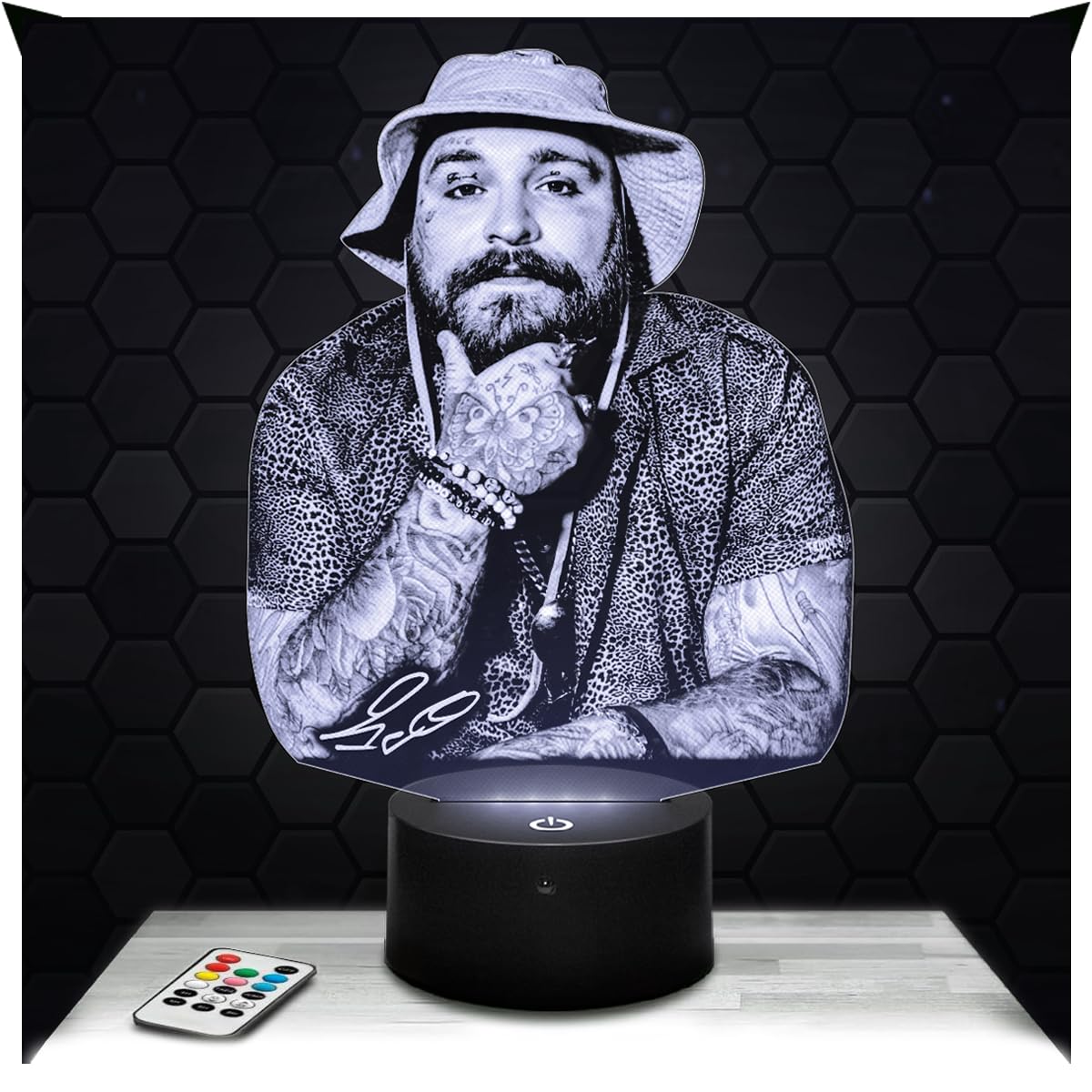 Lampephoto.fr - 3D Lamp Teddy Swims American R&B Singer, Touch LED Night Light, 3D Hologram Effect, Christmas Birthday Gift Idea for Men and Women, Bedroom Decoration Object โ image 1