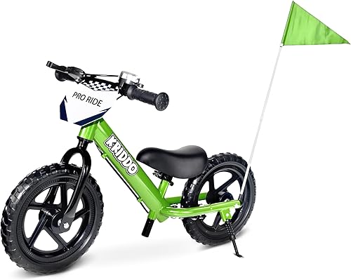 KRIDDO Bicicleta de equilibrio Pro para niños de 2, 3, 4, 5 años, bicicleta de empuje de 12 pulgadas con freno de mano, equilibrio constante,