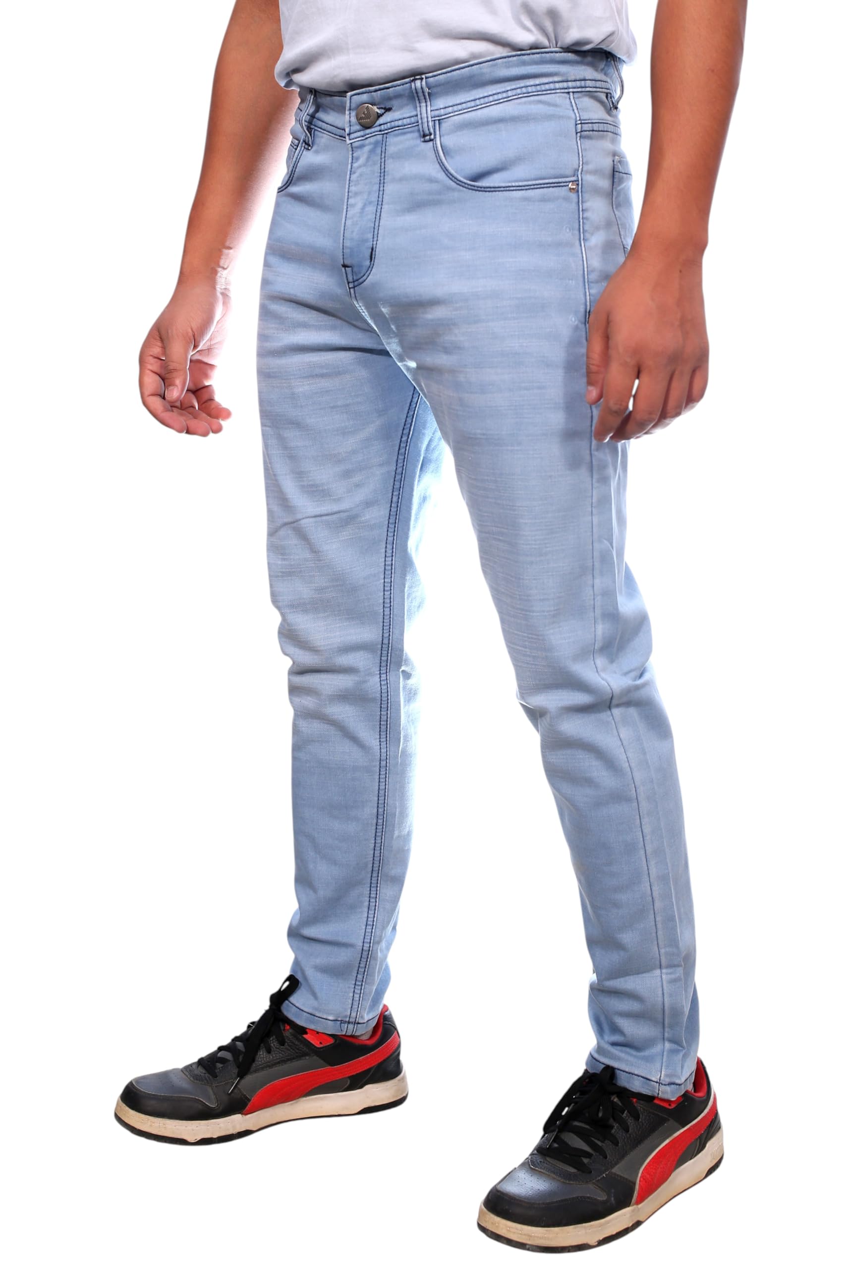 Men’s Regular Fit Stretchable Jeans | Classic Everyday Style | Premium Denim Material | Light Blue