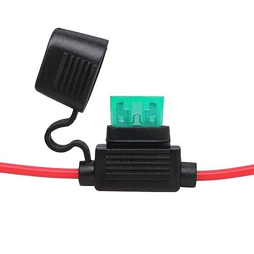 Miniatura 6 de VANTRONIK Portafusibles en línea impermeable, paquete de 3 para fusible estándar, UL1015 cable AWG calibre 12, 12 pulgadas de largo, apto para