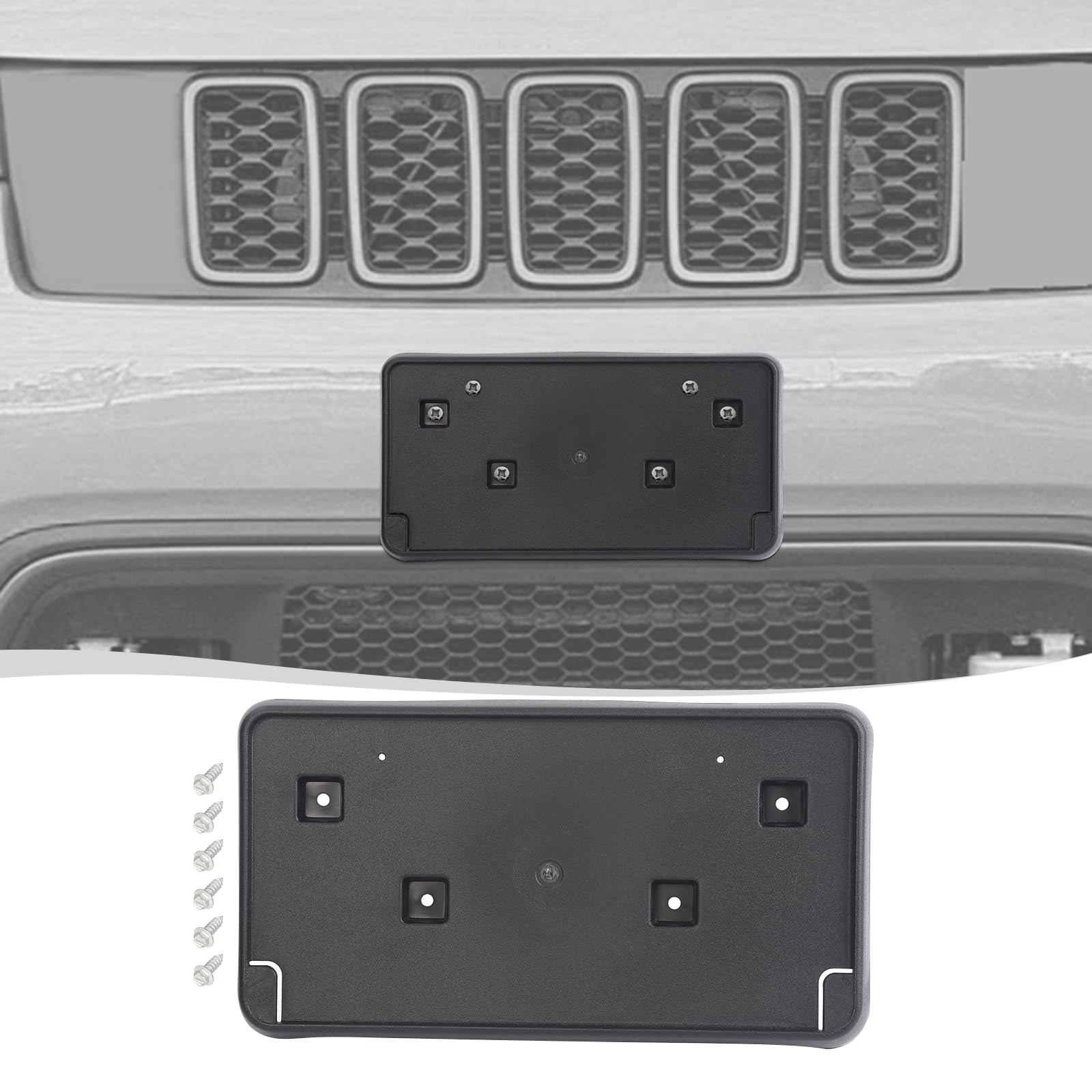 Voodonala for Jeep Grand Cherokee 2017-2023 Front Plate License Bracket Front License Hanging Kits Compatible with Grand Cherokee 2017-2023 (Front