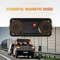 Vista 7 de BooYu 2 piezas de luces estroboscópicas de emergencia LED alimentadas por batería con base magnética recargable, portátil, para techo, mini luz