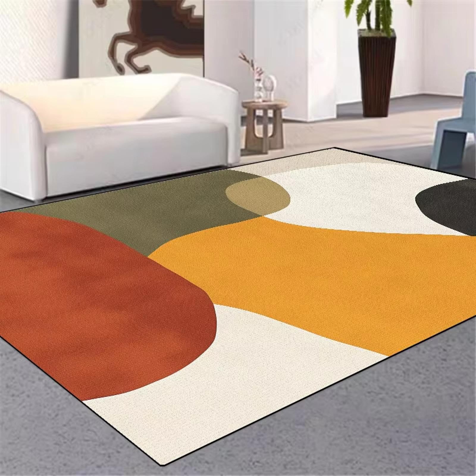 Alfombra moderna para el sofá de la sala de estar con diseño abstracto