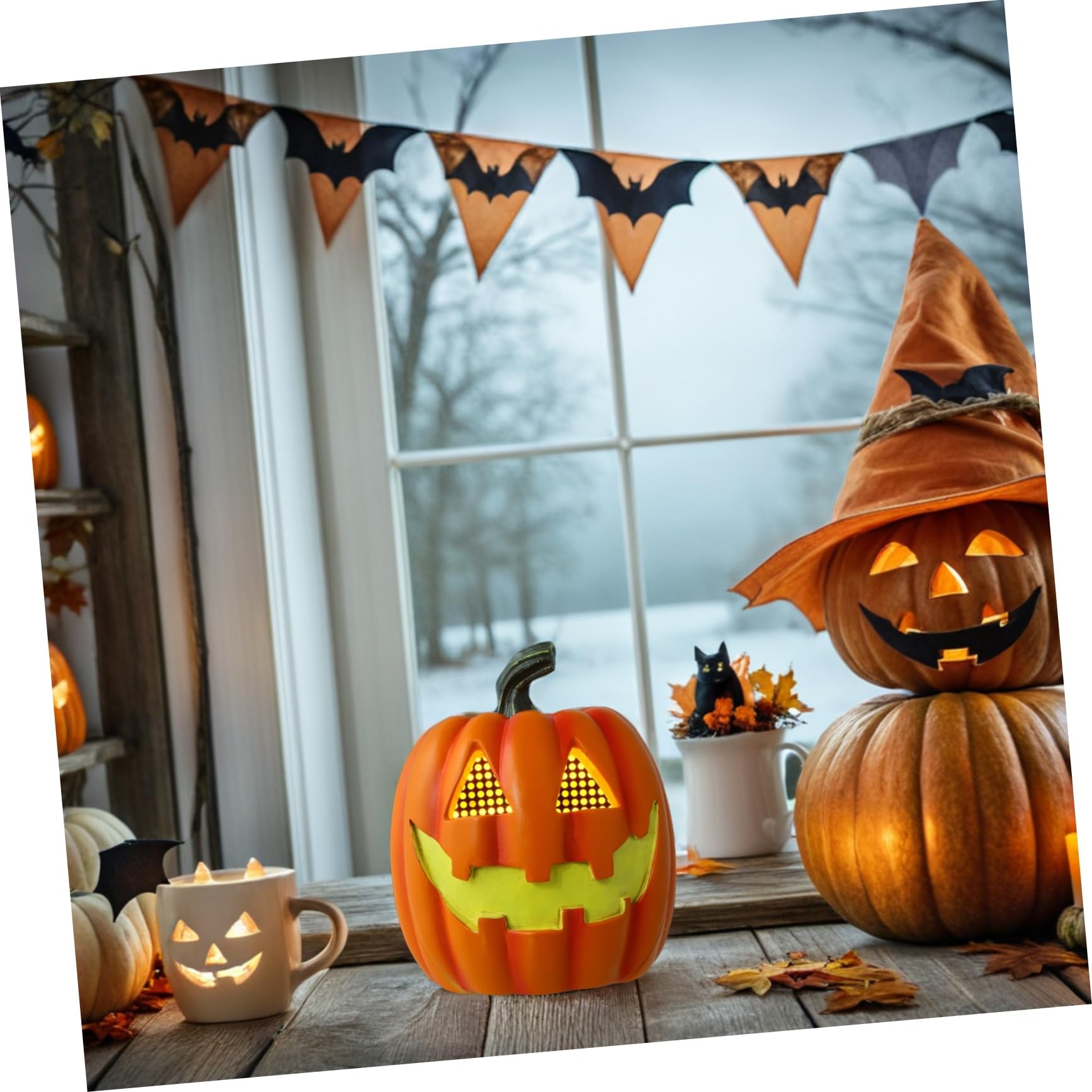 Alipis Lampada Halloween LED da in Plastica Batteria Decorazione Festival Interni ed Esterni Luce Notturna Wireless per e Feste Tema Halloween