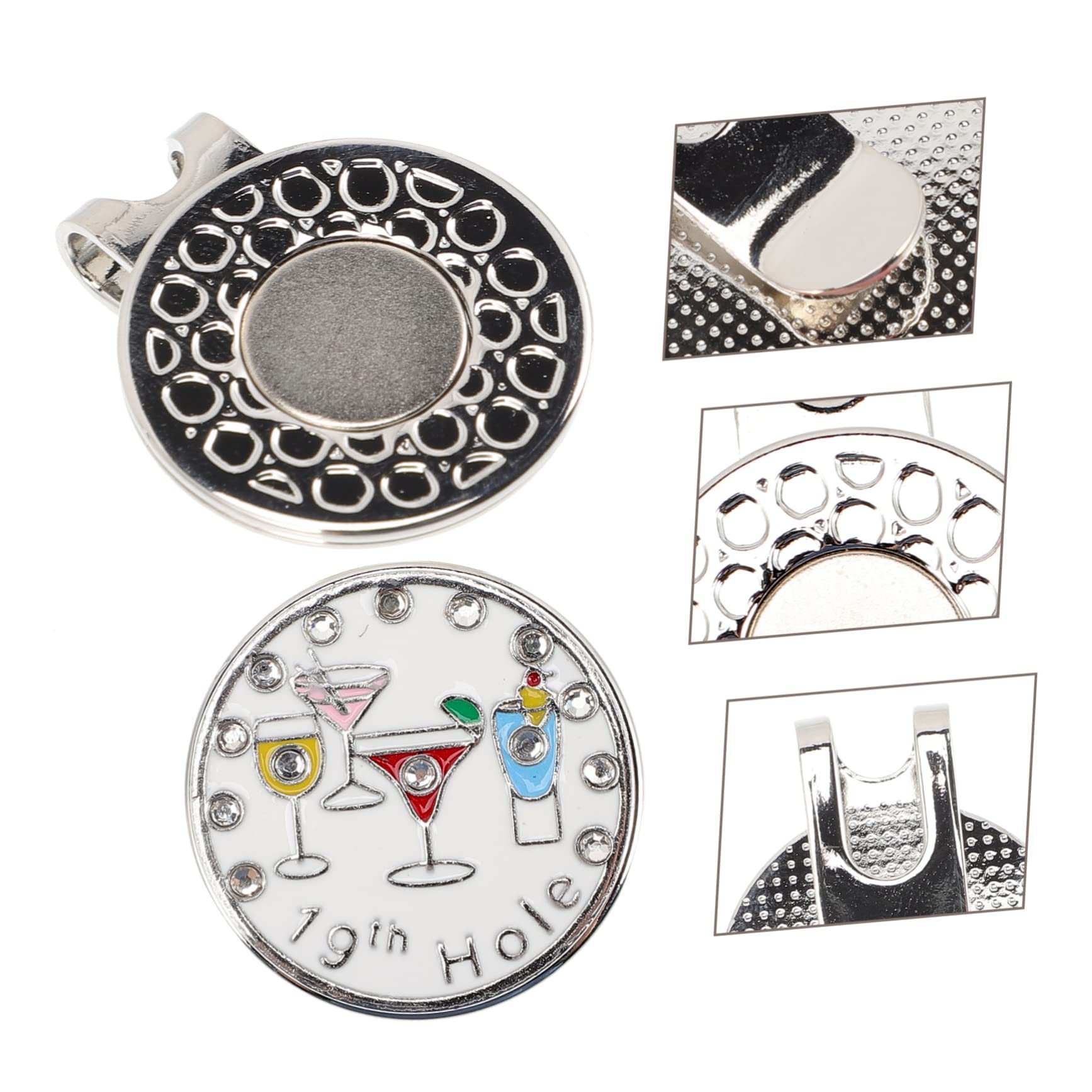HANABASS Alloy Ball Marker Tragbarer Golf Hut Clip mit Dekorativem Ballmarker für Golfzubehör für für Golfer