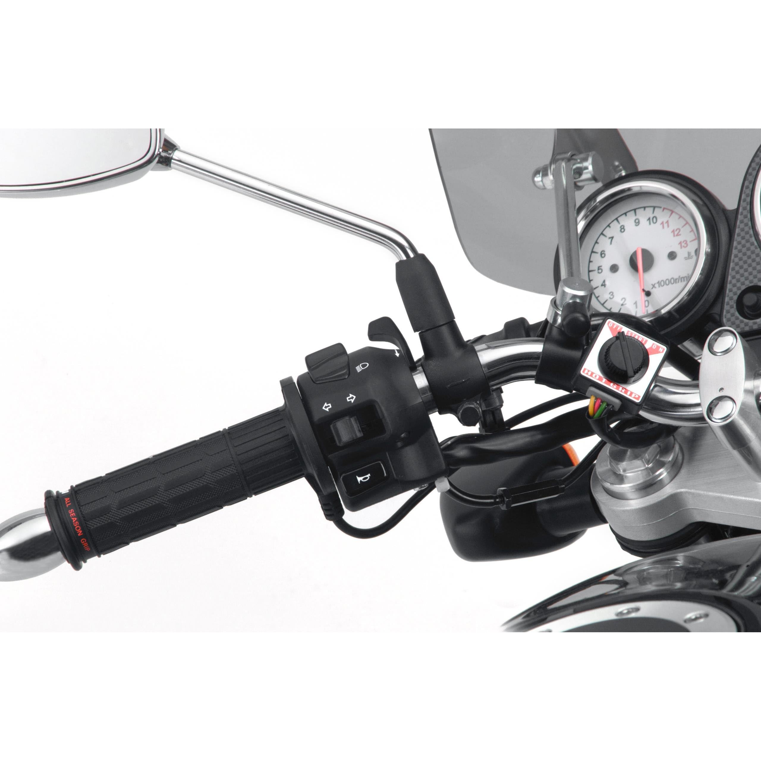 Daytona Motorradgriffe Heizgriffe für 22mm zweistufig, Unisex, Multipurpose, Winter, Gummi, schwarz