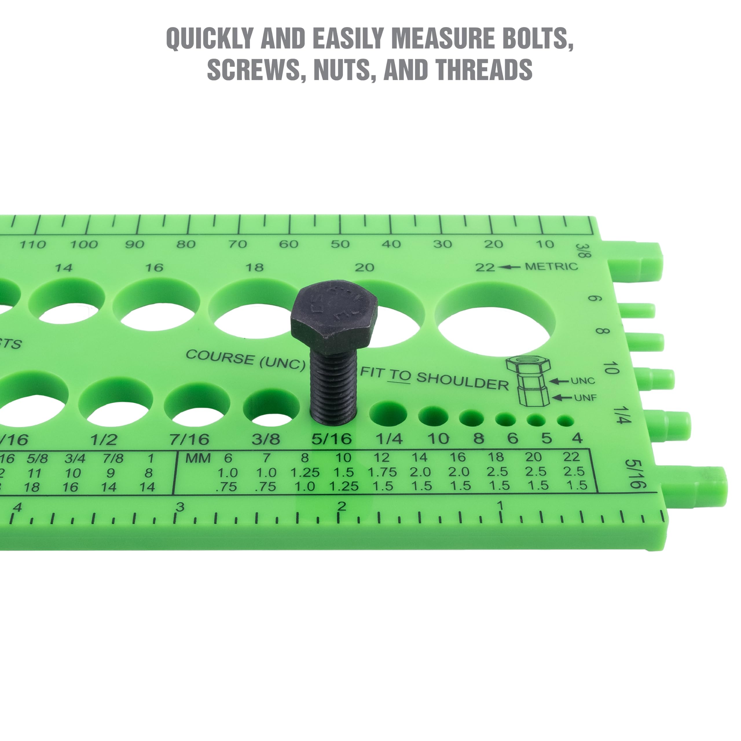 Snapklik.com : 26691 Nut And Bolt Thread Checker, Bolt Size Finder ...