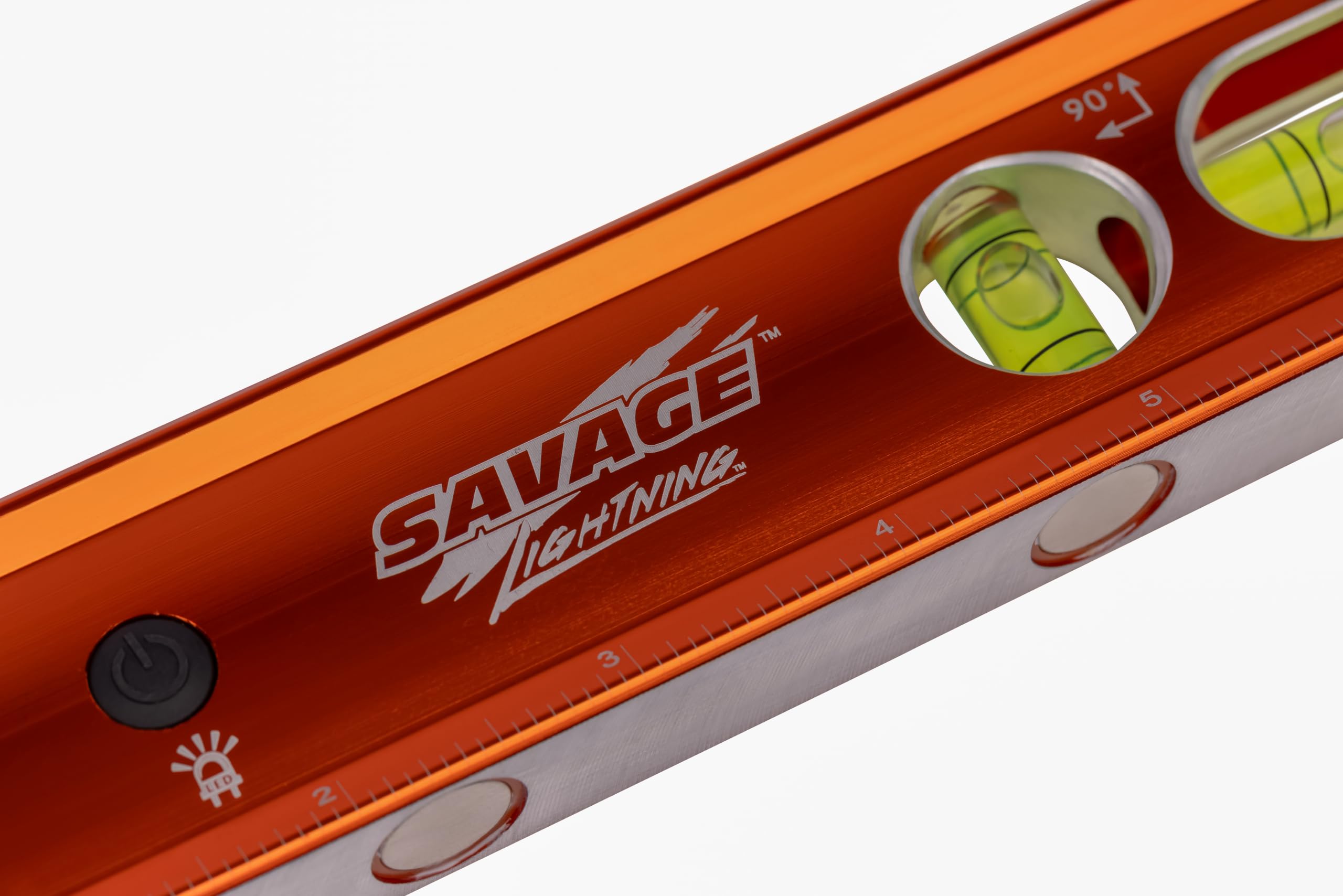 Swanson Tool Co TLL049M Savage Lightning Torpedo de aluminio magnético iluminado, 9 pulgadas, 3 viales