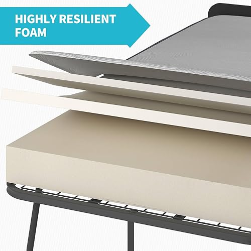 Miniatura 8 de CECER Cama plegable de tamaño individual con colchón de espuma de 5 pulgadas, cama plegable de 75 x 38 pulgadas, cama de invitados que ahorra