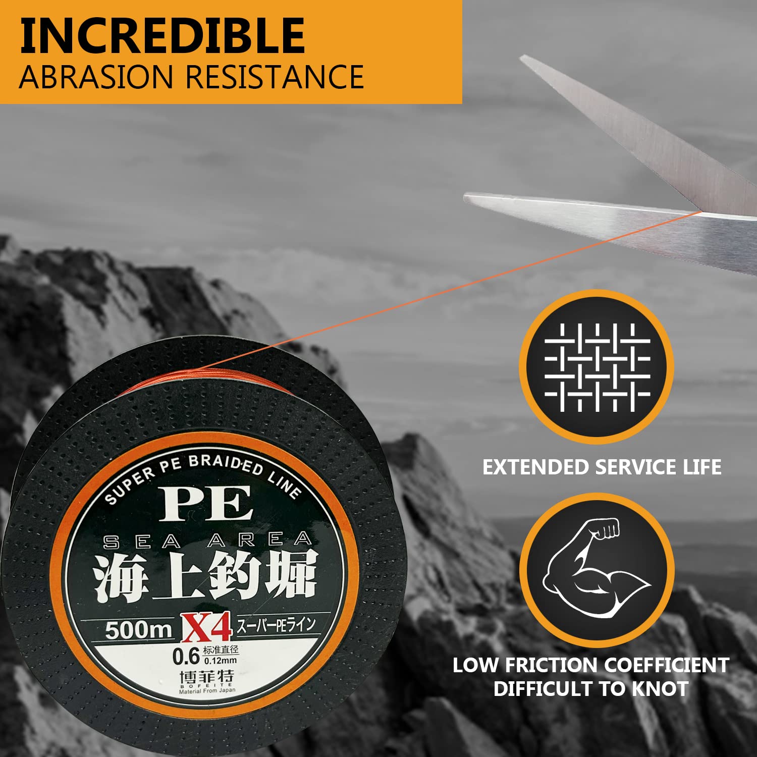 Braided Fishing Line 4 Strand Abrasion Resistant Braided Line 109/218/328Yards Test for Salt-Water, 10-100 LB, Cost-Effective, Zero Stretch, Smaller Diameter for Extra Visibility, Variety Colors