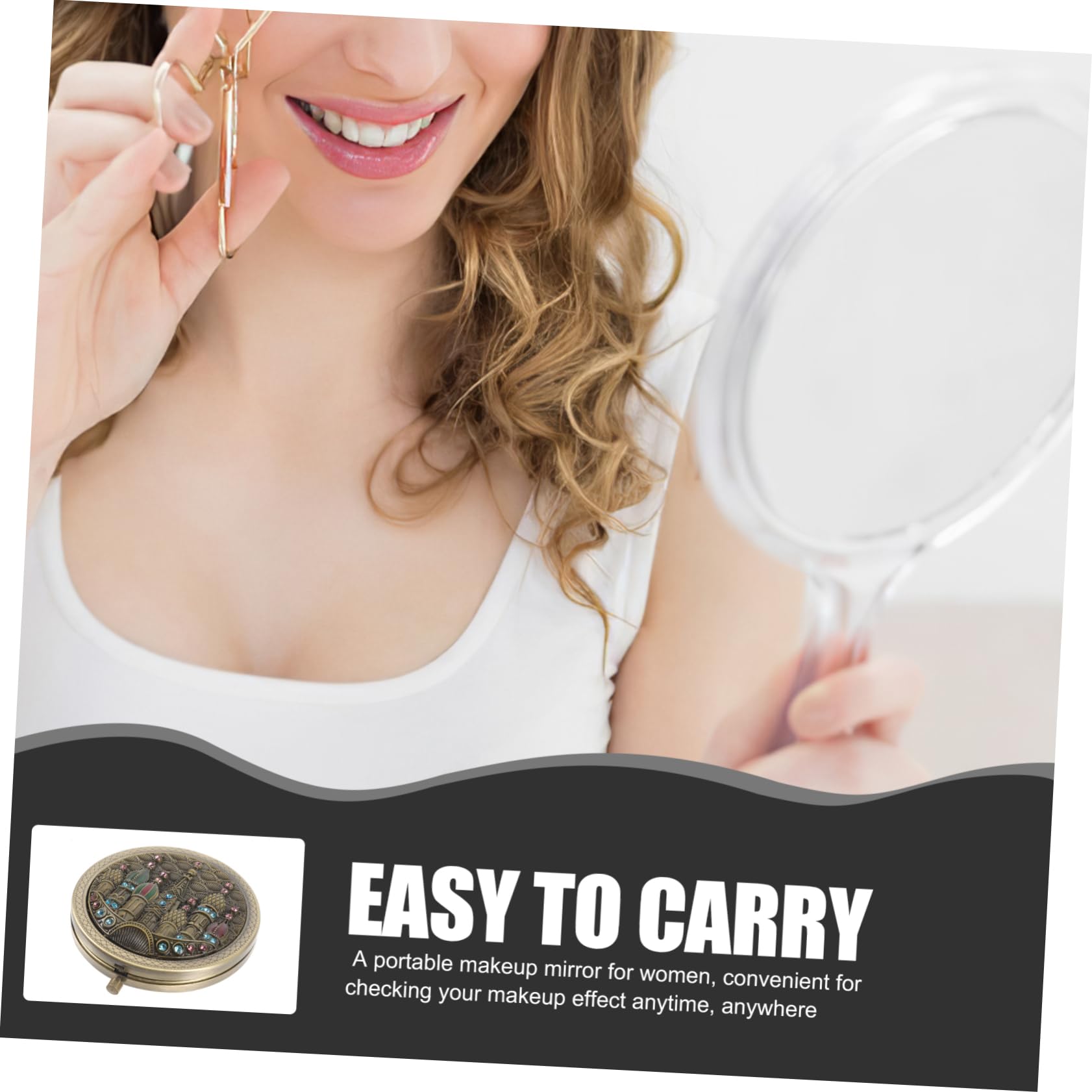 minkissy 4stücke Handspiegel Retro Klappspiegel Kompakter Kosmetikspiegel Für Doppelseitiger Schminkspiegel Mit Hochauflösender Für Und Make-up-