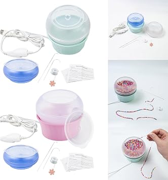 Electric Bead Spinner Set with Threader for Clay Beads, Electric Maker for Friendship Bracelets Jewelry Making